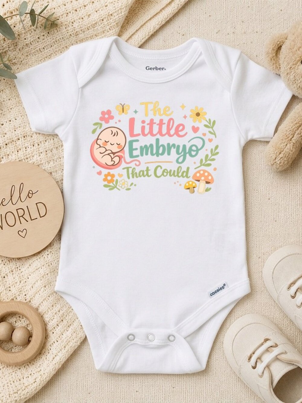 IVF Baby Announcement Natural Cotton Newborn Gift ONESIE®